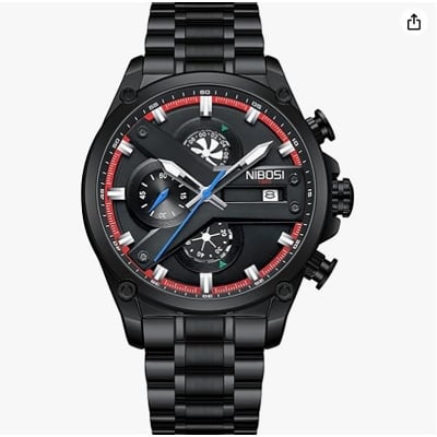 Picture of Inspired by curren Men's Watches Analog Quartz Military Chronography Business Watches for Men Waterproof Sport Stainless Steel Wrist Watch Date