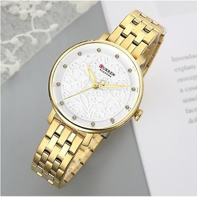 Picture of Inspired by CNN 9046 Silver/golden Stainless Steel Analog Watch For Women. Watch/Ladies Watch/Wristwatch.