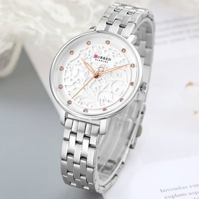 Picture of Inspired by curren gol Ladies Watch Luxury Top Brand Quartz Watch Stainless Steel Watch Sports Waterproof Simple Ladies Watch Reloj Mujer