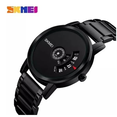 Picture of Inspired by SKMEI Fashion Quartz Waterproof Creative Stainless Steel Business Watch For Men 1260 Black Ghori Wala