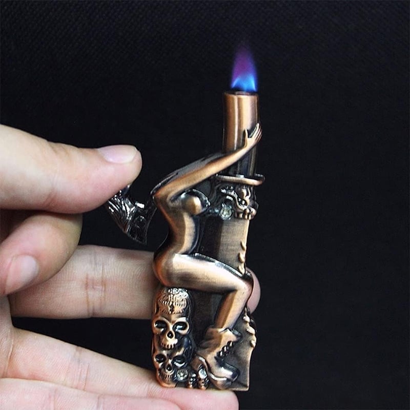 Picture of Creative Se-xy Lighter Gas Bronze Metal Windproof Lighter Men Gadgets Gift