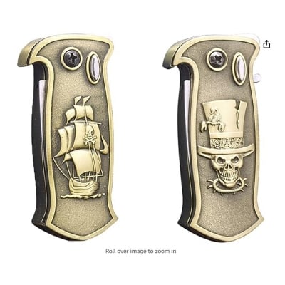 Picture of Metal Bronze Butane Jet Torch Lighter, Refillable Windproof Flame Lighter with Adjustable Flame