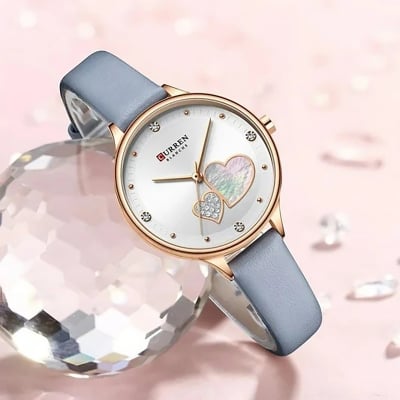 Picture of Inspired by CURREN Women Watches Fashion Luxury Watch Stylish Vintage Leather Strap High Quality Analog Quartz Ladies Watch Woman Wristwatch