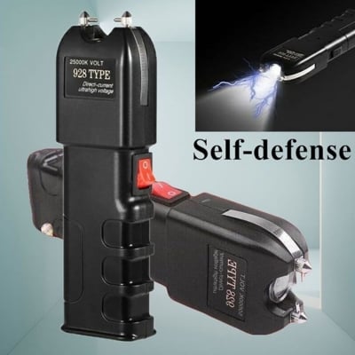 Picture of Tactical Flashlight 928 - High Impact ABS, USB Charging with Window Switch, Fixed Flashlight for Self Defense -Black
