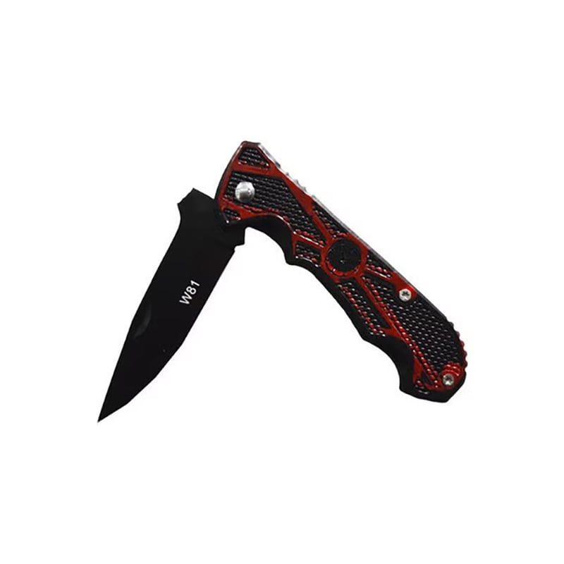 Picture of K nife 9Cr18MoV Steel Blade Double Safety Lock G10 Handle with Sheath Folding K nife (Satin) -Black