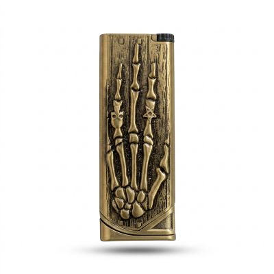 Picture of Retro Metal skull shape Refillable lighters