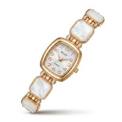 Picture of Insprid bye Luxury vintage multi-color quartz wristwatch with tonneau frame, gift watch for women