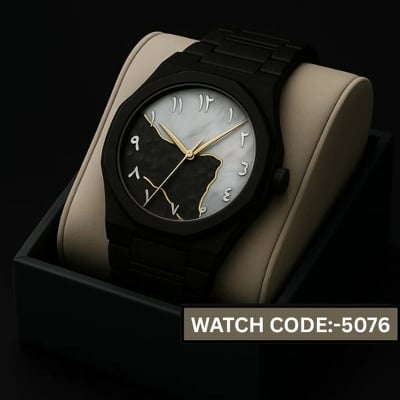 Picture of Inspried bye New Black Arabic Aura (rubber belt) watch Carbon Fiver Plastic Fashionable watch For Men