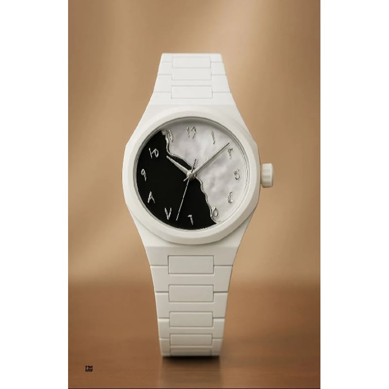Picture of Inspried bye New Black Arabic Aura (rubber belt) watch Carbon Fiver Plastic Fashionable watch For Men