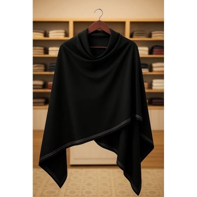 Picture of PULI Womens Large Cross Front Poncho Sweater Wrap Topper Knitted Elegant Shawls Cape for Fall Winter