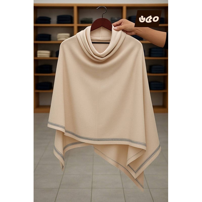 Picture of PULI Womens Large Cross Front Poncho Sweater Wrap Topper Knitted Elegant Shawls Cape for Fall Winter