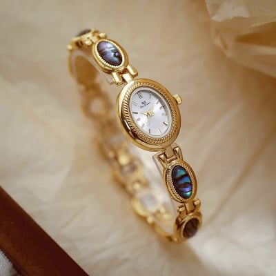Picture of BS FA1835 Women Quartz Watch for Women Black Gold Abalone Shell Watches Gold Luxury Ladies Watch Woman Wristwatches Montre Femme
