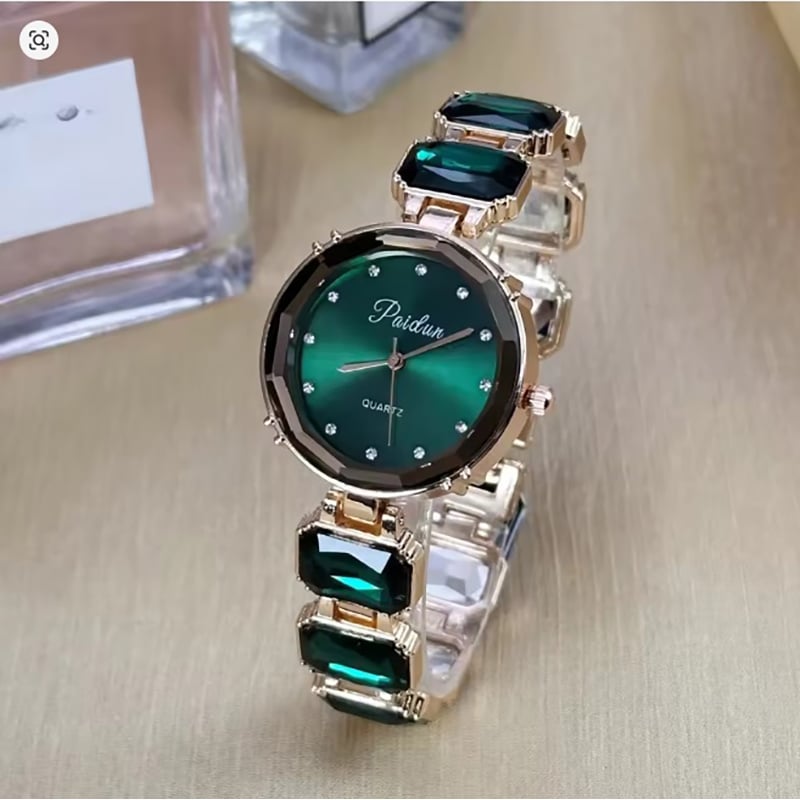 Picture of Modern women's watch with rectangular frame, elegant quartz wristwatch for women, wristwatch for girls, wristwatch for men (with box)