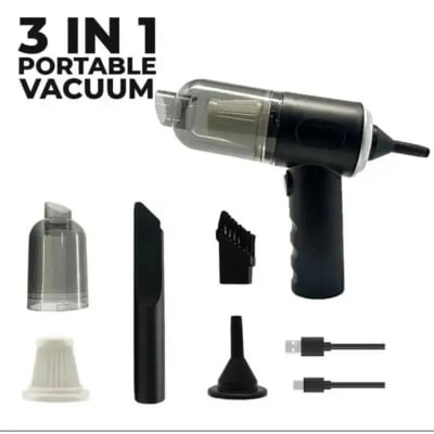 Picture of 3-in-1 Portable Vacuum Cleaner: Duster, Blower & Air Pump for Home & Car