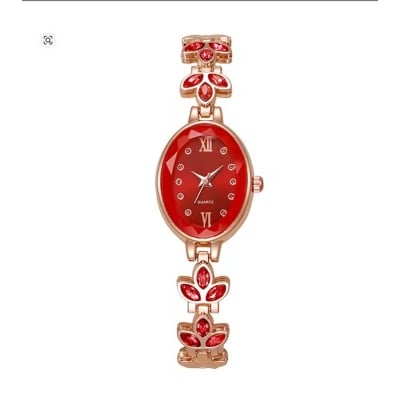 Picture of New Fashion Style Luxury Women's Watches with Rose Gold Bracelet, Stainless Steel Oval Quartz Watch with Crystals for Gifts Relogio Feminino