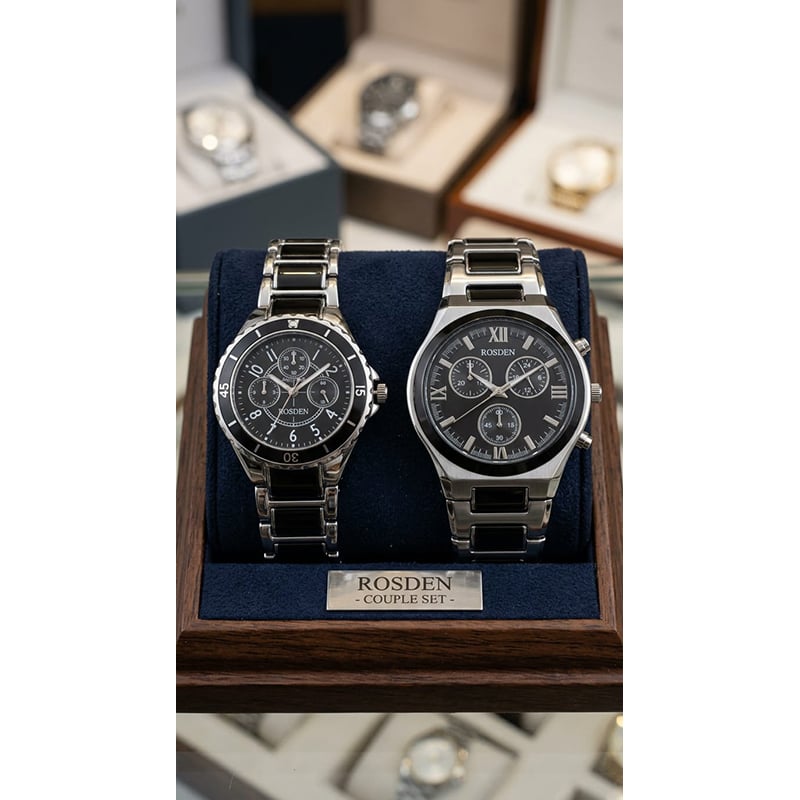 Picture of Couple 【Exclusive Offer】New Three-Dial Face Men's and Women's Steel Strap Watch - Luxurious Gold Tones, Casual Couple's Gift Watch - Quartz Movement