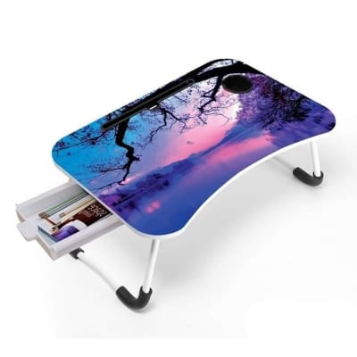 Picture of Small Table Foldable Student Simple Computer Desk Cartoon Learning  Table - Code 18 With Drawer