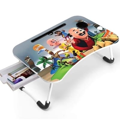 Picture of Foldable Student Dormitory Simple Computer Desk Cartoon Learning Lazy Table & kids reading Table - Code 24 With Drawer