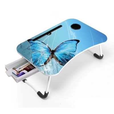 Picture of Folding Desk Home Computer Stand Laptop Desk Laptop Table Bed Sofa Tray Table Dormitory Study Table - Best Quality Product - Code 17 With Drawer