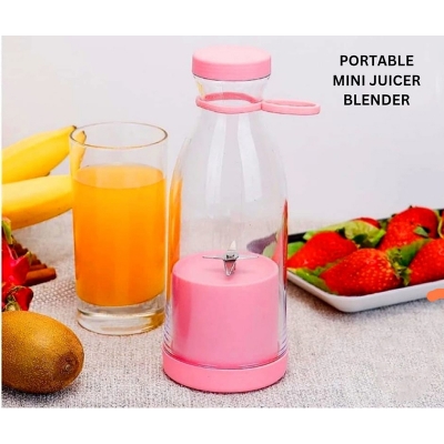Picture of Portable Rechargeable 6 Blade Bottle Shape Mini Juicer - 420ML 