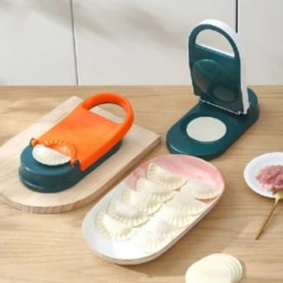 Picture of Premium quality-2in-1 Dumpling Maker Pitha Maker, Manual Dough Presser Dumpling Wrapper Mold Dough Pressing Tool Kitchen Pastry Baking Tools - Multicolor