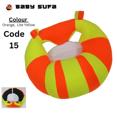 Picture of Baby Support Seat, Cute Baby Sofa Chair for Sitting Up, Comfy Plush Infant Seats with Stuffing Inside for 4-11 Months Baby - Orange