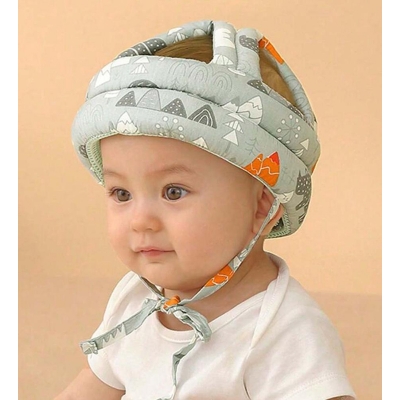 Picture of Baby Head Protractive Hat Child Safety Adjustable Soft - Grey