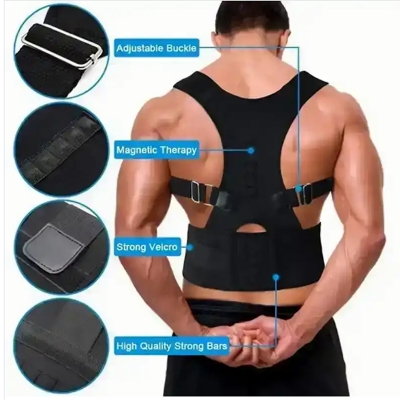 Picture of Back Posture Corrector Back Pain Relief Belt Spine Waist Support Correction Straps Posture Belt For Men Women - Black