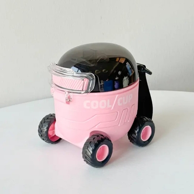 Picture of Creative Car Design Leakproof Bottle for Kids /Mars Rover Car Water Bottle – 550ml - Pink