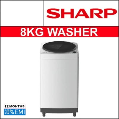 Picture of Sharp ES-W80EW-H Full Automatic Washing Machine 8.0 KG, Light Grey