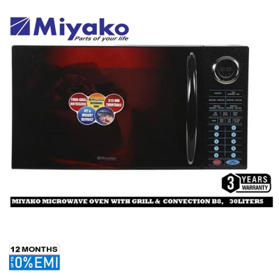 Picture of Miyako Microwave Oven with Grill & Convection Function B8, 30Liters., Black