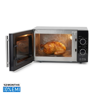 Picture of Miyako MD-MG720C2GT Electric Microwave Oven (20 Liters) with Grill & Microwave function, 700W microwave power and 1000W grill power-include 5 micro power levels, timer, time defrost, clock setting & overheating protection,Best microwave oven price in Bang, Black