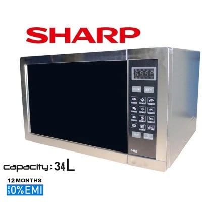 Picture of SHARP R-77AT(ST) Microwave Oven With Grill Function, 34L-Silver., Silver