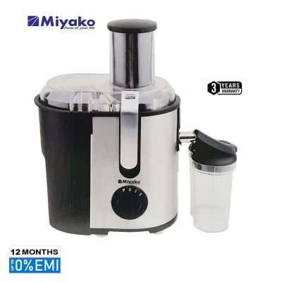 Picture of Miyako MFJ-518 Stainless Steel Body-Extra Large Feeding Tube, Fruits & Vegetables Juice Extractor, 600Watts., Black&Silver