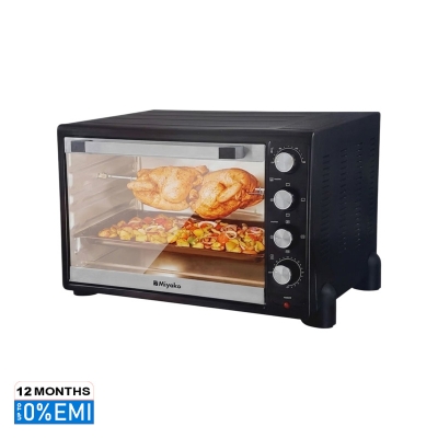 Picture of Miyako MT-100RCL Electric Oven For Baking & Grill Items, 100 Liters Countertop Convection Toaster Oven,Adjustable Temperature & Timer, Bake, Roast, Broil, Toast, Includes Baking Pan, Rack, Rotisserie, Stainless Steel, Black