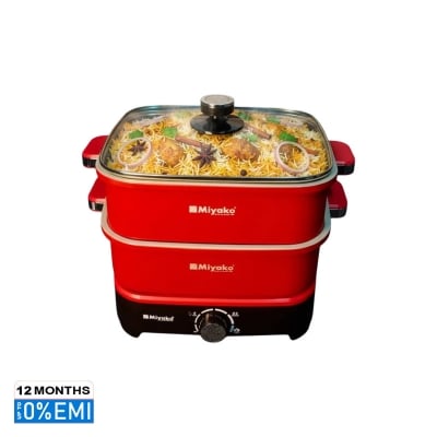 Picture of Miyako MC-600-DC 2-Pot Multi Cooker 6L 1500W | Ceramic Coating | Hotpot, Fry & Boil, Red