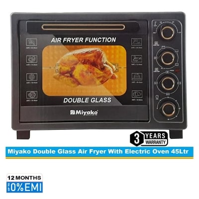 Picture of Miyako MT-450RCL-D-RB Double Glass Door Multifunctional Electric Oven With Air Fryer., Black