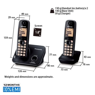 Picture of Panasonic KX-TG3712BX Landline/Intercom Set., Black