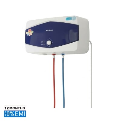 Picture of Miyako 30L Geyser-MGY-30L Suitable For Kitchen, Wash Basin And Bathroom Blue Vitreous Enameled Tank Multi-Point System Outer Temperature Control Knob Integrated Puf Insulation Over Temperature Protection Device Glasslied Heating Element, White