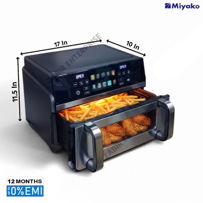 Picture of Miyako Air Fryer AF-1100 CG Non Stick Food Grade Inverter Tech Rapid Air Technology-11L Capacity 2400 WATT, Black