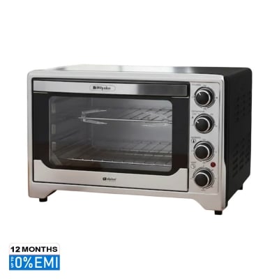 Picture of Miyako MT-35RCL Electric Oven in Bangladesh-35-liter capacity, 1600W power, non-stick cavity, rotisserie grill, and convection function. Features Swiss-Alpina heating element, 60-minute timer, and adjustable temperature (100°C–230°C), Black