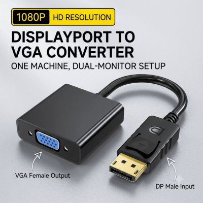 Picture of DP to VGA Converter – DP Male to VGA Female Display Converter