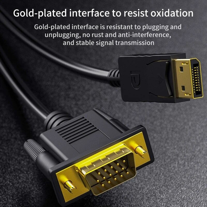 Picture of DP to VGA Converter Cable 1.8M- DP Male to VGA Female Display Converter Cable1.8M