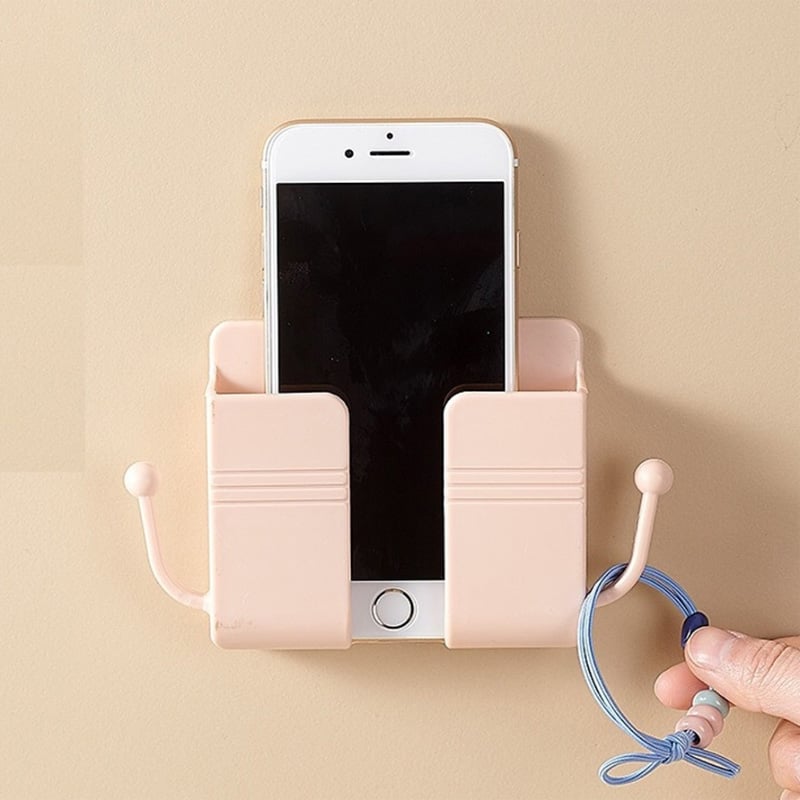 Picture of Wall Mounted Organizer Storage Box Remote Control Mounted Mobile Phone Plug Wall Holder Charging Multifunction Holder Stand 1pcs