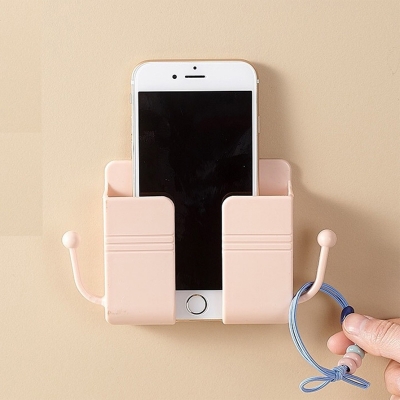 Picture of Wall Mounted Organizer Storage Box Remote Control Mounted Mobile Phone Plug Wall Holder Charging Multifunction Holder Stand 1pcs