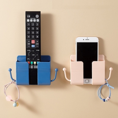 Picture of Wall Mounted Organizer Storage Box Remote Control Mounted Mobile Phone Plug Wall Holder Charging Multifunction Holder Stand 1pcs