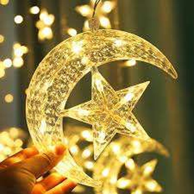 Picture of LED Moon Star String Fairy Lights 16ft Curtain Lights for Room Wedding Party Decoration