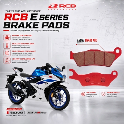 Picture of RCB E SERIES BRAKE PAD (FR) GSXR150 - REDRCB E SERIES FRONT BRAKE PAD GSXR150 GSXS150 SF 250 SF 150 GIXXER MONOTONE