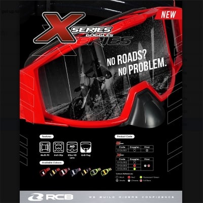 Picture of RCB X SERIES GOGGLES - BLACK FULL REVO