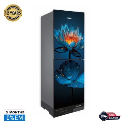 Picture of VISION RE-222 Liter Glass Door Refrigerator Inverter Summer Lotus Top Mount